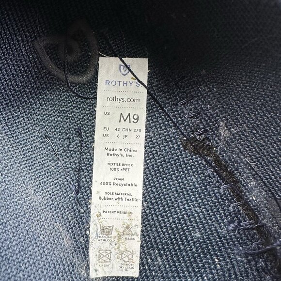 Rothy's The Driving Loafer Mens Size 9 Shoes Navy Knit Flexible Comfort Slip-On - Picture 8 of 8